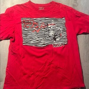 Red Graphic T-Shirt can’t see me I’m a ninja raw magnificent blue size L